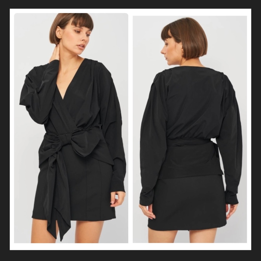 Zara Blouse With Front Bow wrap